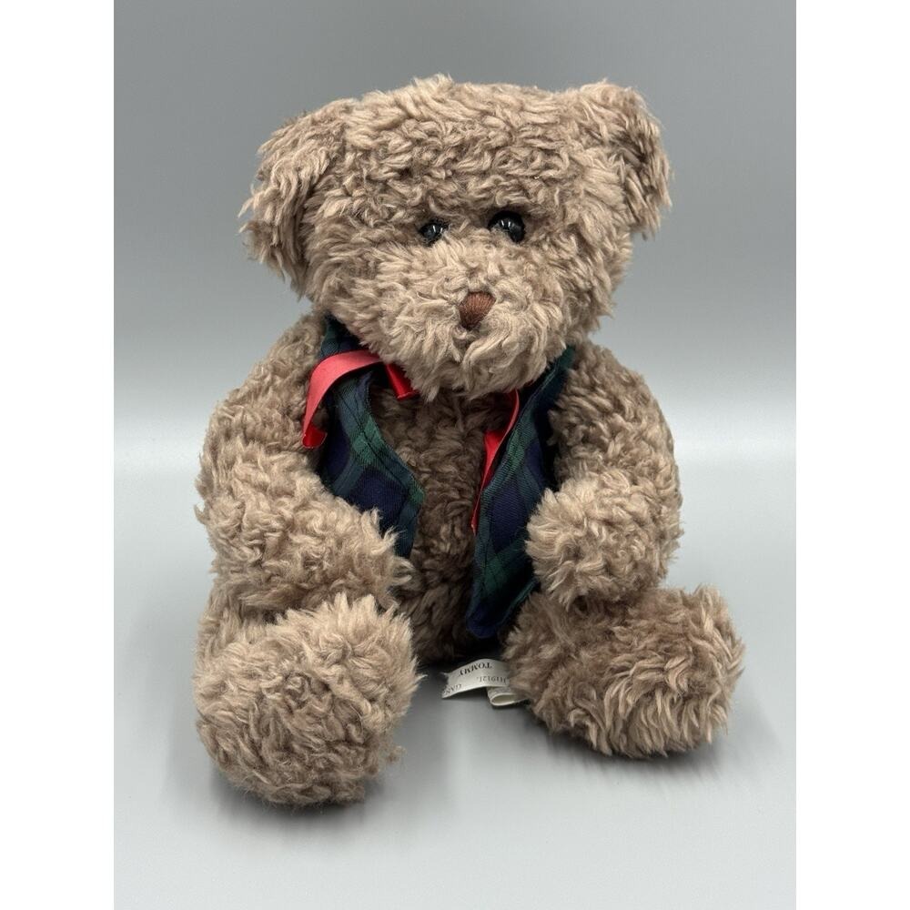 Vintage Ganz Tommy Teddy Bear with Vest #H1912L Plush 10" Stuffed Animal